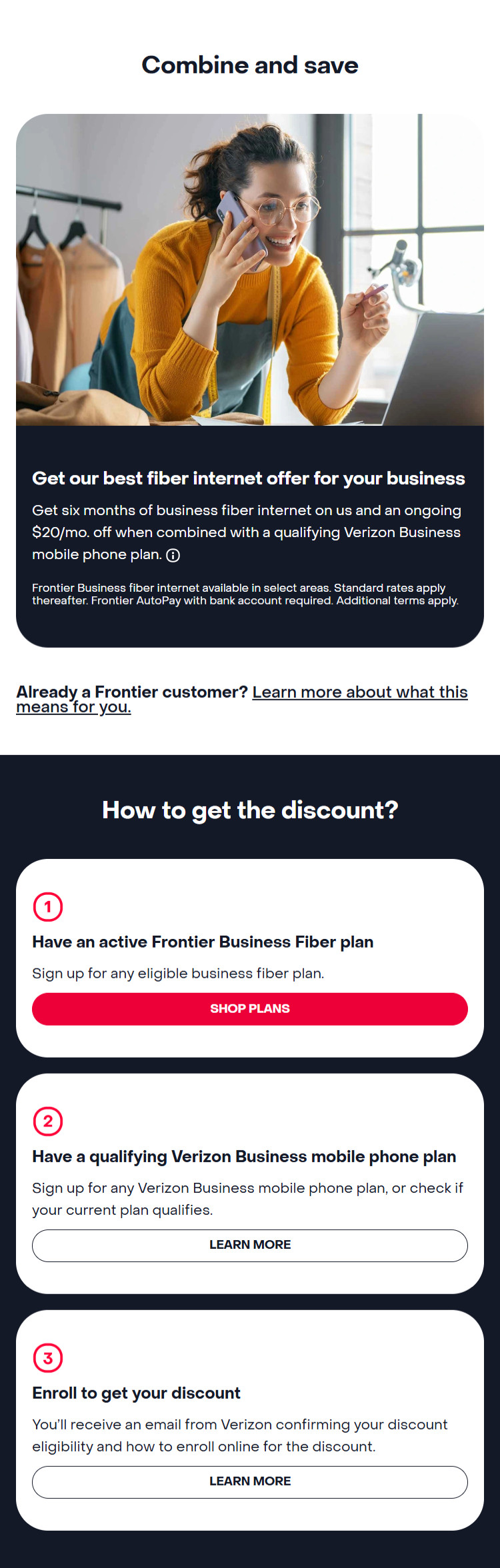 Frontier + Verizon Wayfinder Pages