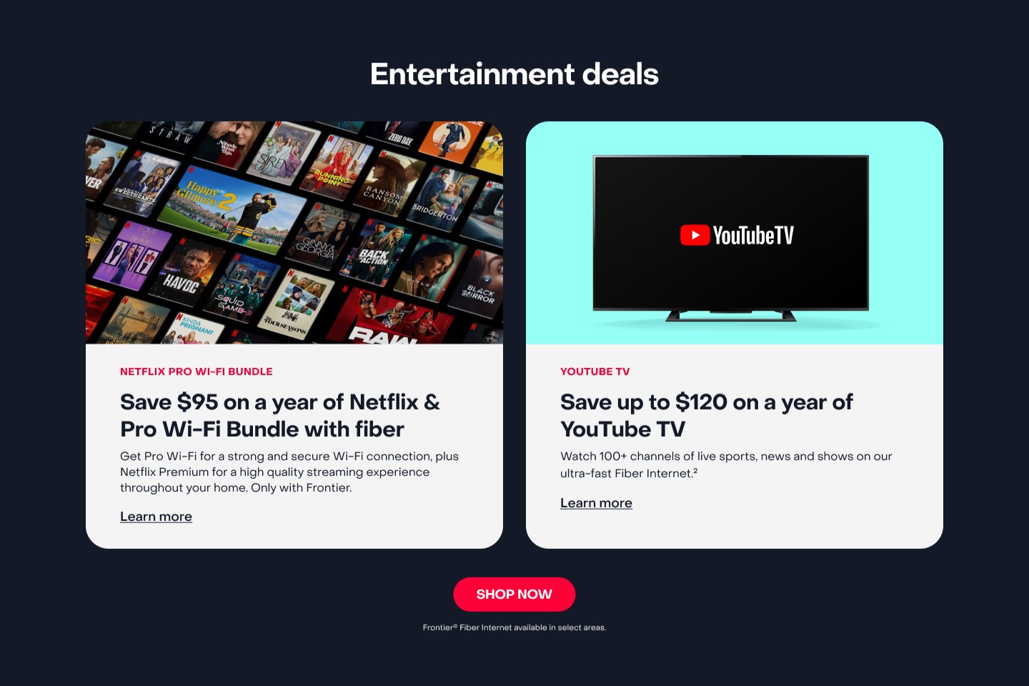 Frontier Internet Deals Page