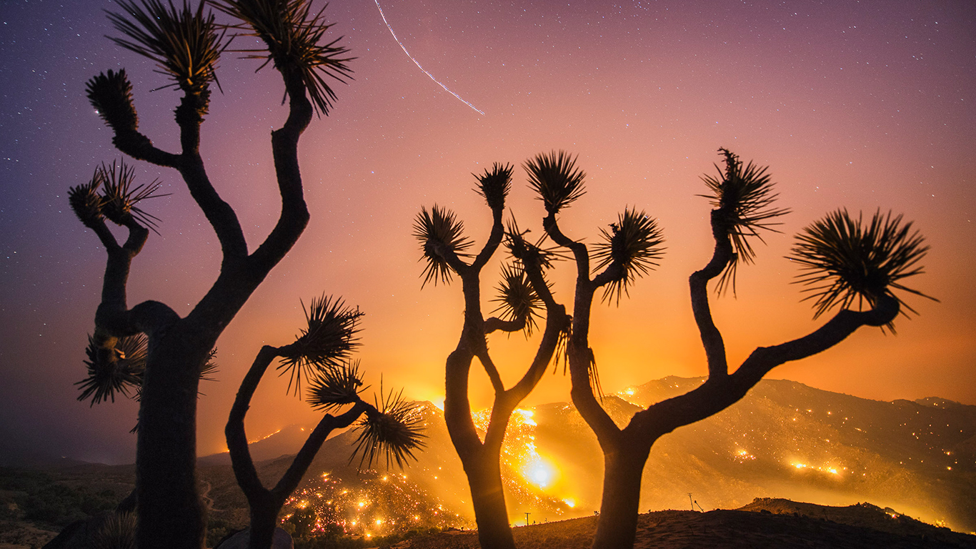 California Hillside on Fire